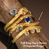 Rockhammered Sapphire Stacking Ring