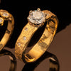 Rockhammered Diamond Ring