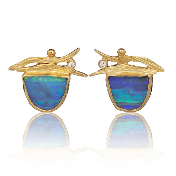 Crystal Opal Driftwood Stud Earrings