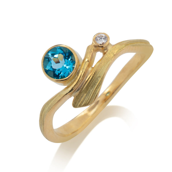 Driftwood Ring with Blue Topaz