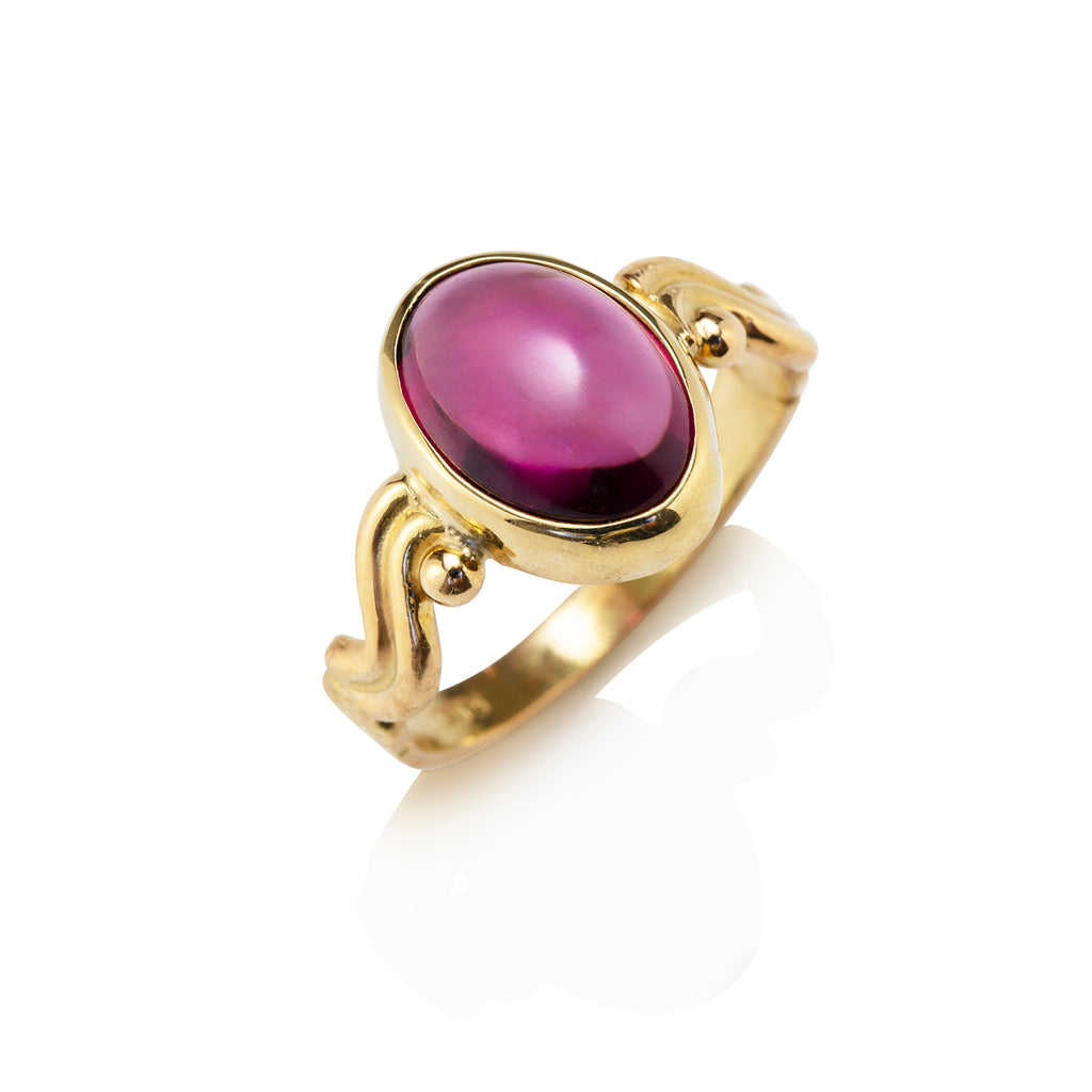 Wave Ring with Tourmaline