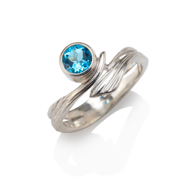 Driftwood Ring with Blue Topaz