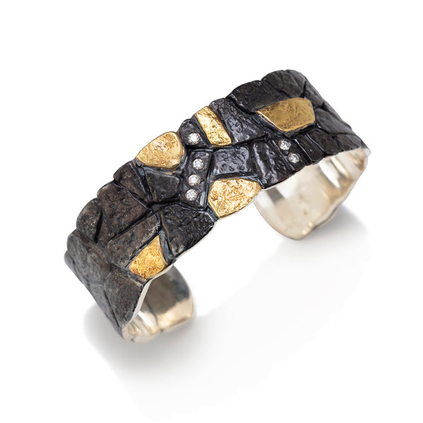 Wide Rock Wall Cuff