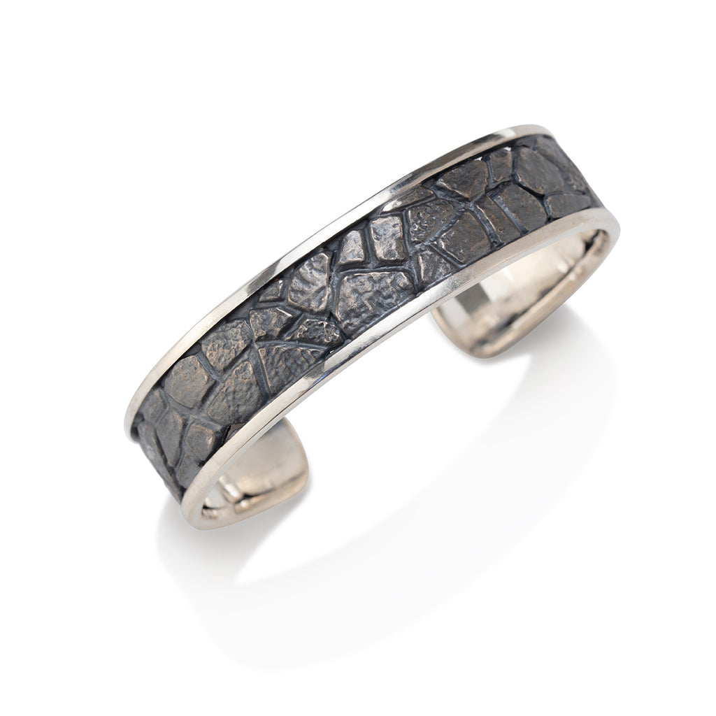 Sterling Silver Rock Wall Cuff