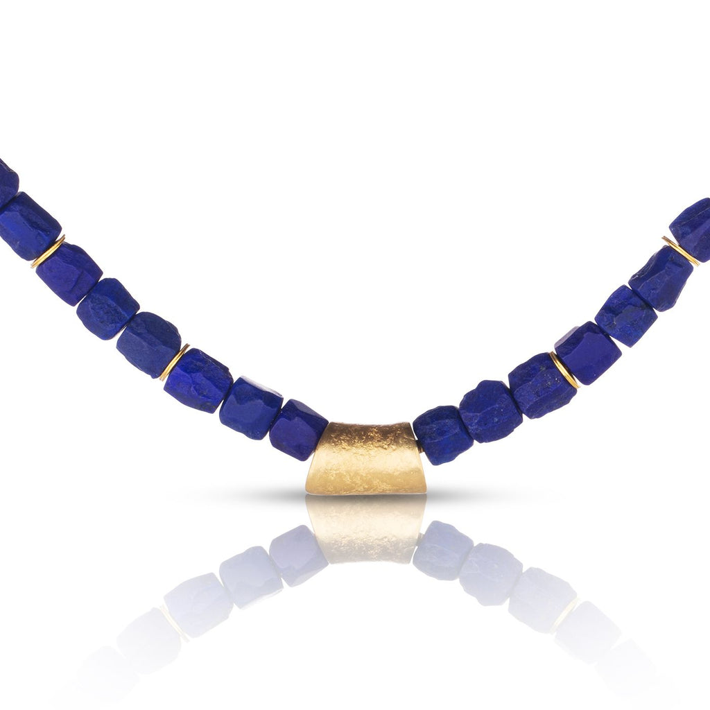 Lapis Lazuli Necklace with Gold Bead