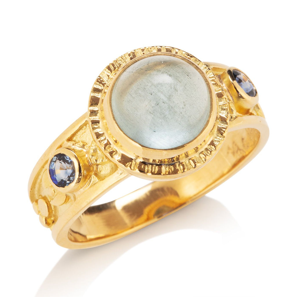 Aquamarine Ring with Sapphires