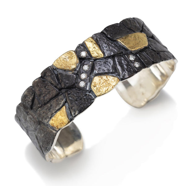 Wide Rock Wall Cuff