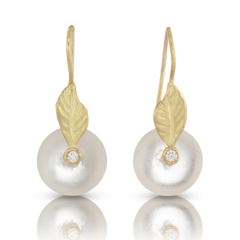 Quartz Leaf Drop Earrings