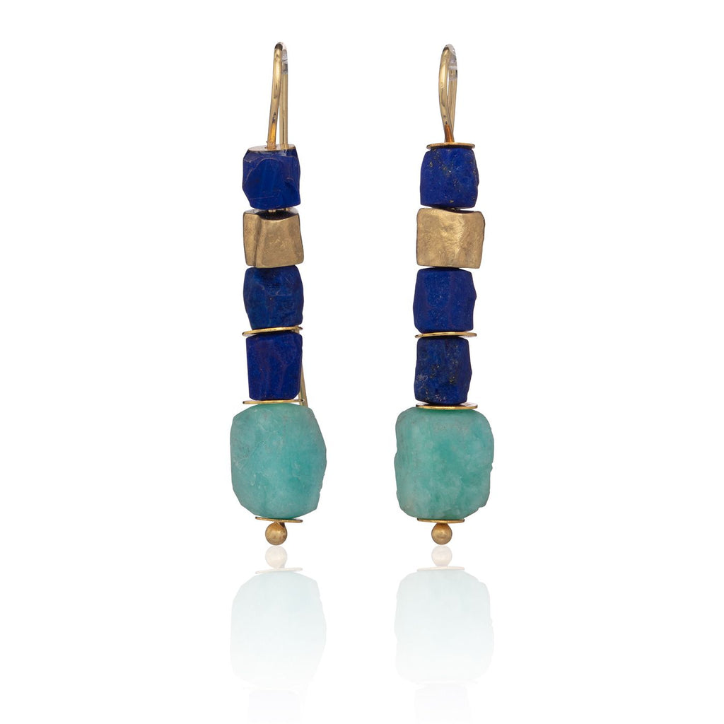 Amazonite and Lapis Lazuli Earrings