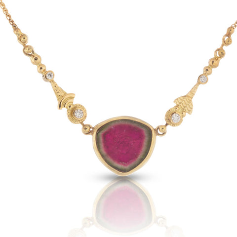 Element Necklace with Watermelon Tourmaline