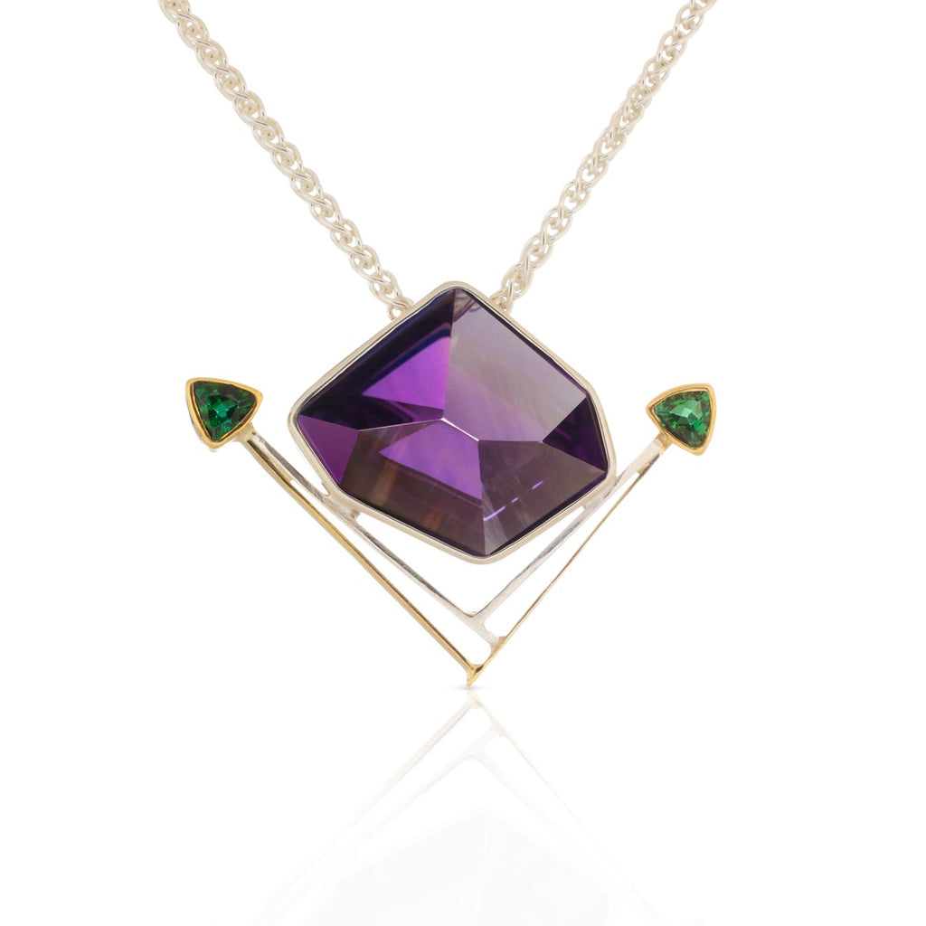 Amethyst Pendant with Tourmaline