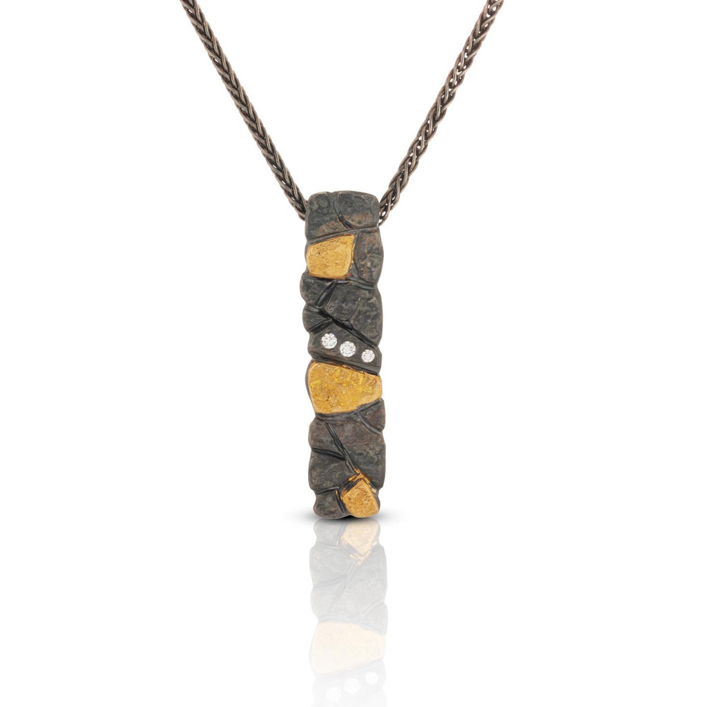 Rock Wall Pendant with Diamonds