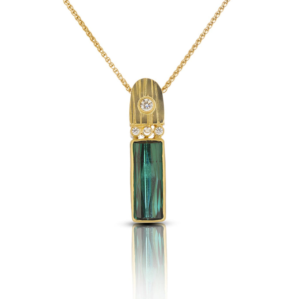 Tourmaline Pendant with Diamonds