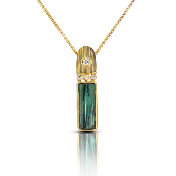 Tourmaline Pendant with Diamonds