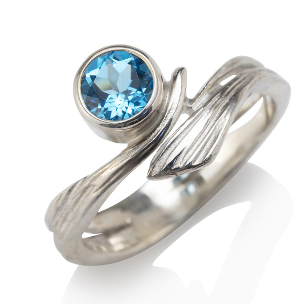 Driftwood Ring with Blue Topaz