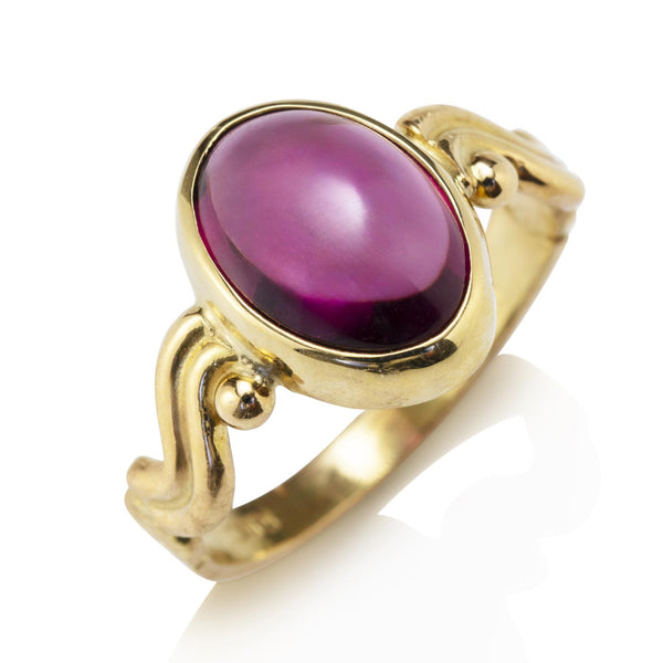 Wave Ring with Tourmaline