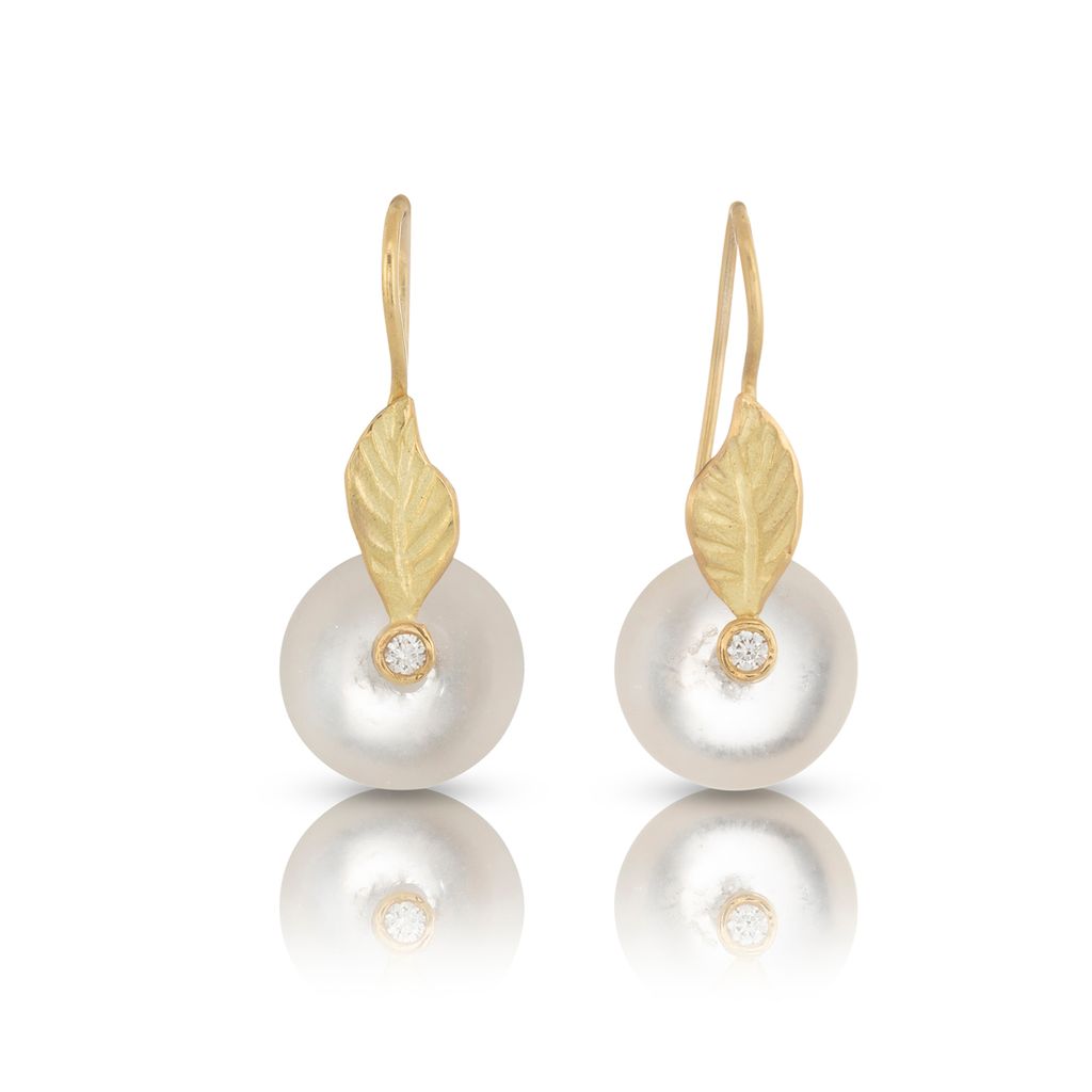 Quartz Leaf Drop Earrings