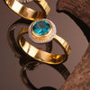 Reverse Tapered Blue Zircon Ring