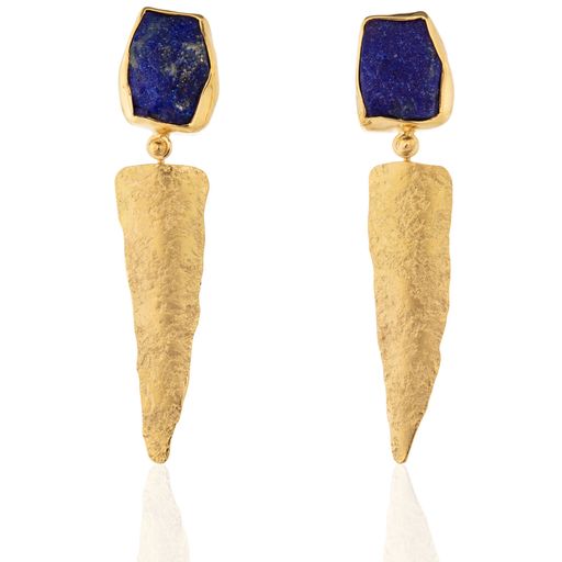 Rockhammered Lapis Lazuli Stud/Drop Earrings
