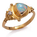 Trillion Tri-Ball Crystal Opal Ring