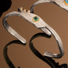 Argentium Swirl Bracelet with Tourmaline and Diamonds