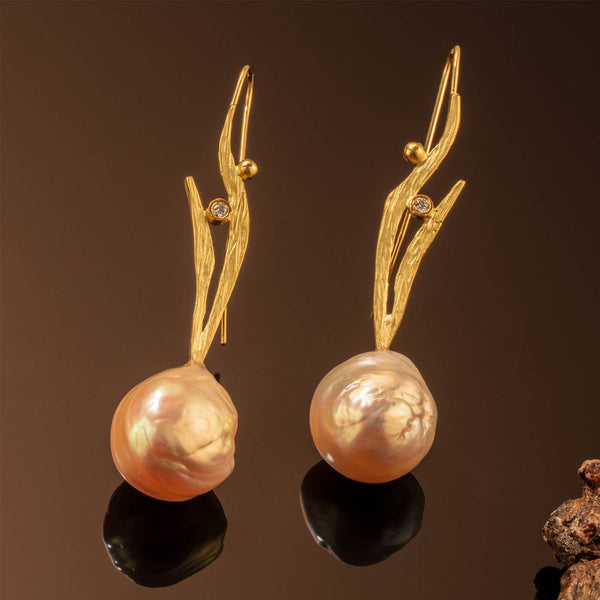 Baroque Pearl Seagrass Earrings