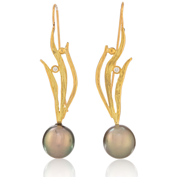 South Sea Pearl Seagrass Earrings