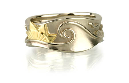 Ocean 10.5mm 14k Ring