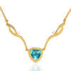 Blue Topaz Swirl Necklace with Diamonds