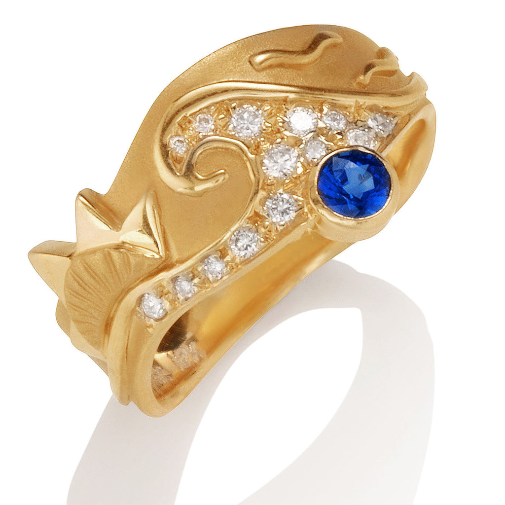 Sapphire Ocean Pavé Ring