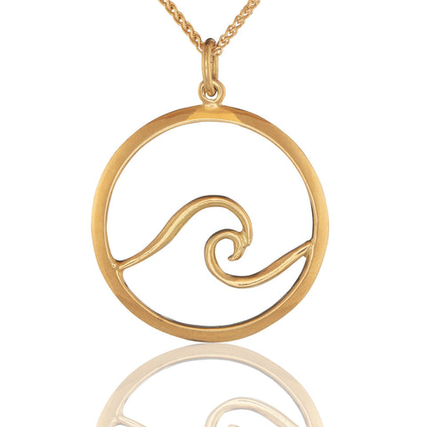Ocean Wave Pendant in 18K Gold