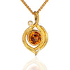 Swirl Pendant with Mandarin Garnet and Diamond
