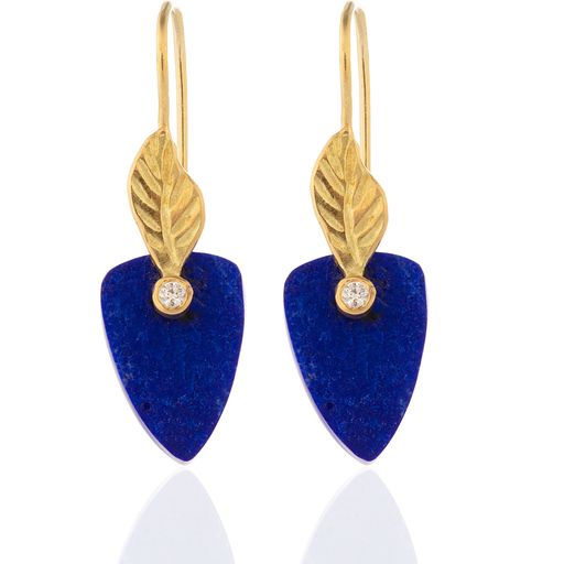 Lapis Leaf Drop Earrings
