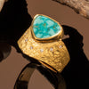 Turquoise Rockhammered Ring