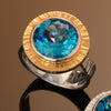 Reverse Tapered Blue Topaz Ring