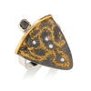 Starry Night Shield Ring with Diamond Cube